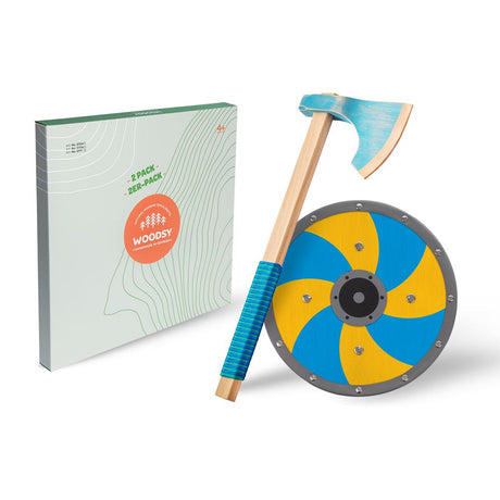 Woodsy Wikinger-Holzaxt mit Schild. 4+