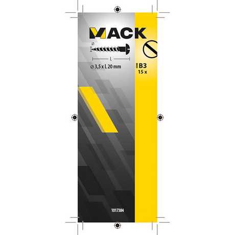 Mack 1017384 - houtschroef bolkop zwart verzinkt 15 st 3,5 x 20 mm | 10 stuks