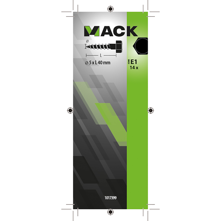 Mack 1017399 - houtdraadbout staal verzinkt 14 st 5 x 40 mm | 10 stuks