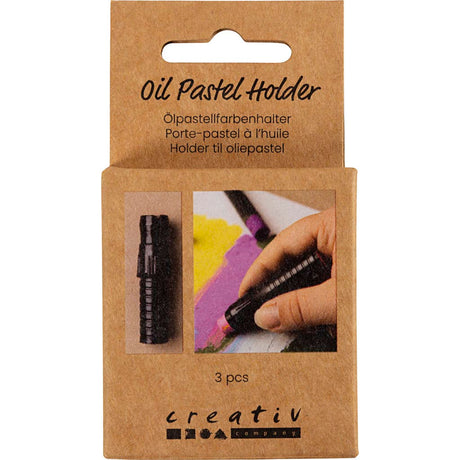 Creativ Firmenhalter Ölpastell, L: 6,2 cm, T 1 cm, schwarz, 3 Stück 1 Stück