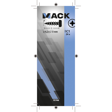 Mack 1017446 - zelftappende schroef cyl kop verz. 24st 4,2 x 13 mm | 10 stuks