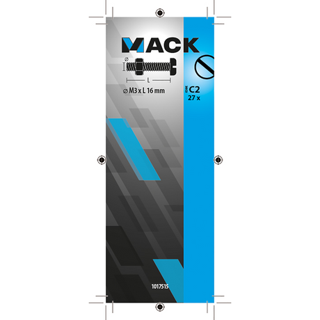 Mack 1017515 - metaalschroef cyl. kop + moer verz. 27 st m3 x 16 mm | 10 stuks