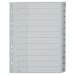 Numerische Tabs Leitz 1282 grau PP (Polypropylen)