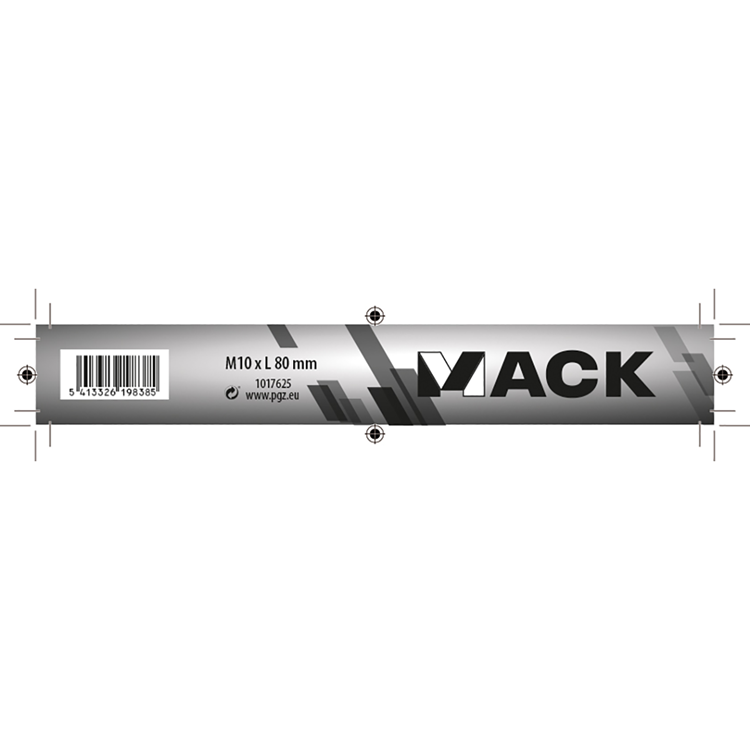 Mack 1017625 - tapbout + moer staal verzinkt 1 st m10 x 80 mm | 10 stuks
