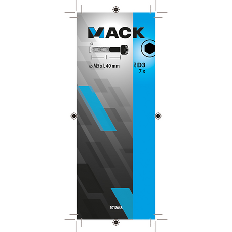 Mack 1017648 - binnenzeskant bout cyl.kop verz. 7 st m5 x 40 mm | 10 stuks