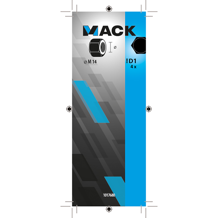 Mack 1017680 - zeskant moer staal verzinkt 4 st m 14 | 5 stuks