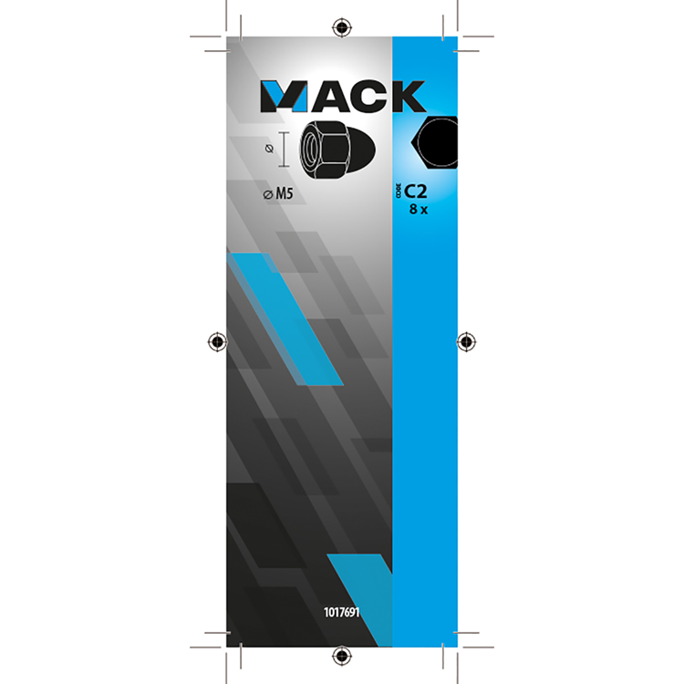 Mack 1017691 - zeskant dopmoer staal verzinkt8 st m5 | 10 stuks