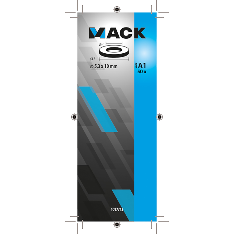 Mack 1017713 - sluitring staal verzinkt 50 st 5,3 x 10 mm | 10 stuks