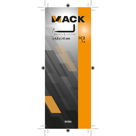 Mack 1017841 - puntduim staal verzinkt 7 st 4,0 x 45 mm | 10 stuks