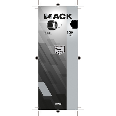 Mack 1019859 - zeskant borgmoer inox a2 4 st m 8 | 10 stuks