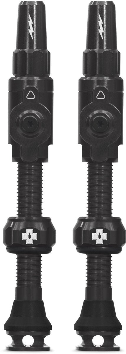 Muc-off Tubeless-Ventil Big Bore Lite großes schwarzes französisches Presta-Ventil 45 mm