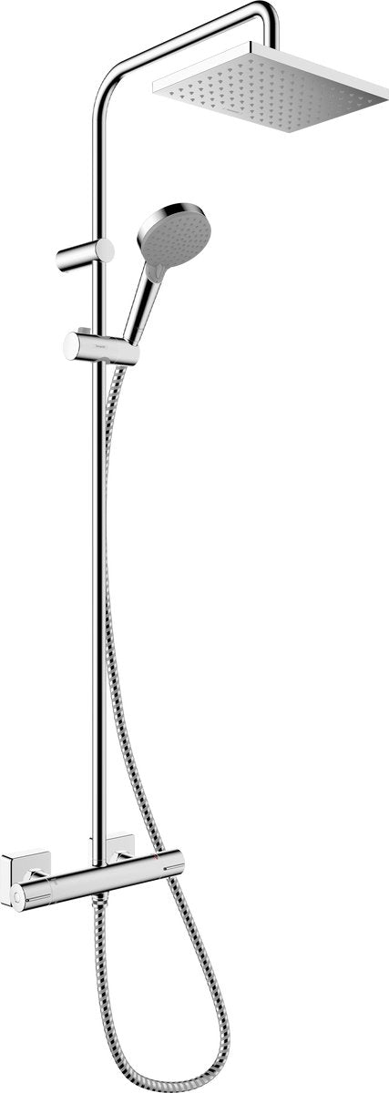 Hansgrohe Lackform - Showerpipe - Ecosmart Wassersparen - 230mm Größe - 1 Strahlfunktion - Chrom - mit Thermostat