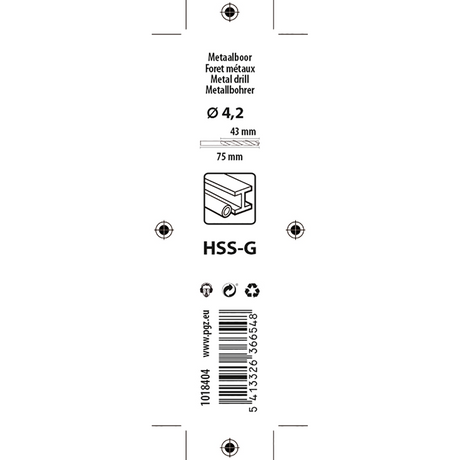 Mack 1018404 - metaalboor hss g din 338 ø 4,2 x 75 mm | 5 stuks