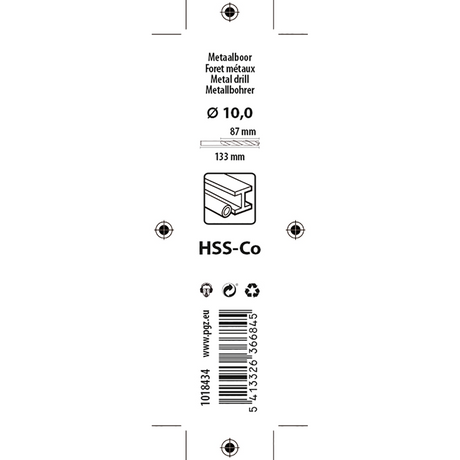 Mack 1018434 - metaalboor hss co5% din 338 ø 10,0 x 133 mm | 5 stuks