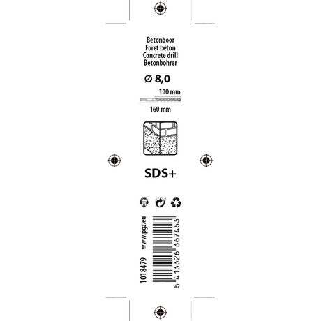 Mack 1018479 - hamerboor sds + ø 8,0 x 160 mm | 5 stuks