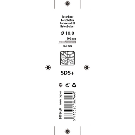 Mack 1018480 - hamerboor sds + ø 10,0 x 160 mm | 5 stuks