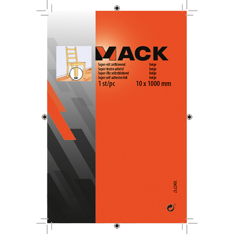 Mack 1047717 - super-vilt zelfklevend beige 10 x 1000 mm 1 st pc | 12 stuks