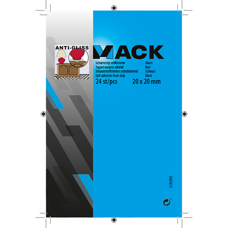 Mack 1047673 - schuimstrip zelfklevend zwart 20 x 20 mm 24 st pcs | 6 stuks
