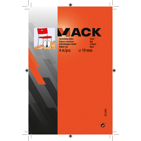 Mack 1047720 - opsteekdop rubber zwart ø 19 mm 4 st pcs | 6 stuks