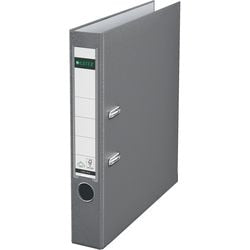 Leitz ordner 1015 plastic breedte 5,2cm grijs insteeketiket grijpgat