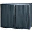 Rolltorschrank geschweißt, niedrig, Stahl, Kunststoff, 120 x 43 x 103 cm, schwarz
