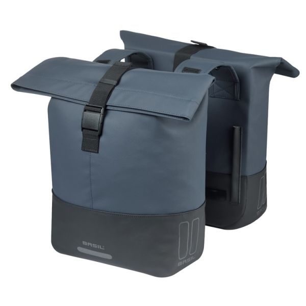 Basil Doppelte Fahrradtasche Cove 28-32l 14 x 29 x 36 cm - Blau Schwarz