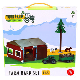 Agrotoys Bauernhof mit Traktor und Tieren im Maßstab 1:50