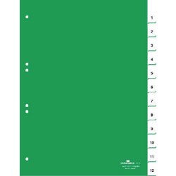 Numerische Tabs langlebig 6210 12 Tabs 6 Löcher grün