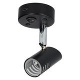 Sao opbouwspot led met schakelaar en usb-c - zwart