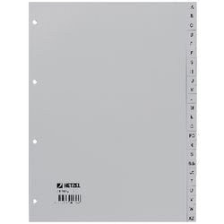 Alphabetische Tabs Hetzel 256504 grau PP (Polypropylen)