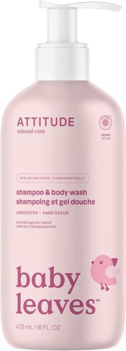 Attitude Baby Leaves 2-in-1-Shampoo-Körperwaschmittel – parfümfrei