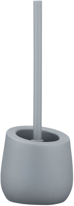 Wenko WC-Bürstenhalter Badi mattgrau aus Keramik mit Silikon-Bürstenkopf – WC-Bürste mit Halter – WC-Bürste mit Halter freistehend