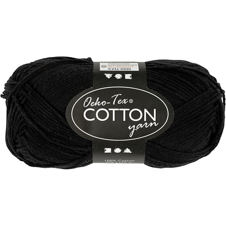 Creativ Company Baumwollgarn, schwarz, 50gr, 170m