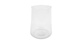 Vaas cilinder geribbeld glas transparant d14 h18 cm