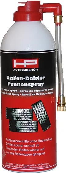 HP Reifenreparaturspray Reifen-Doktor Reifendichtmittel 400 ml mit Messingventil