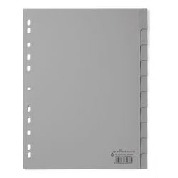 Numerische Tabs langlebig 6441 10 Tabs 11 Löcher grau
