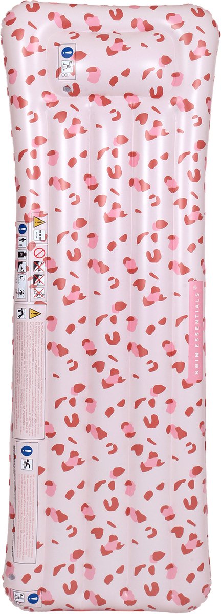 Swim essentials | oudroze panterprint luxe luchtbed