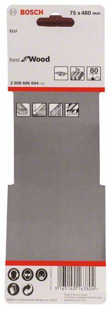 Bosch 3 Reifen 75x480 bestes Holz+Lack, 80