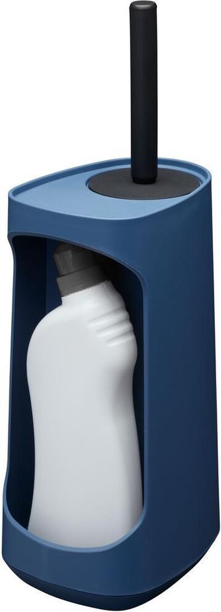 Tiger tess - wc borstel met houder - opbergvak - vrijstaand - met swoop® borstel flexibel - blauw zwart