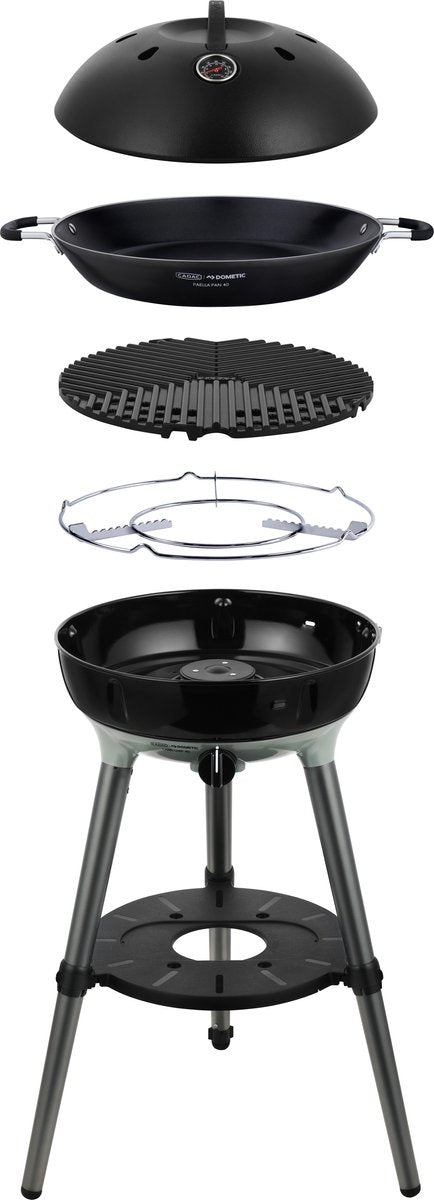 Cadac Dometic – Carri Chef 40 BBQ Paella-Pfanne – tragbarer Gasgrill – ideal für Camping, Balkon, Terrasse – mit Tragetasche