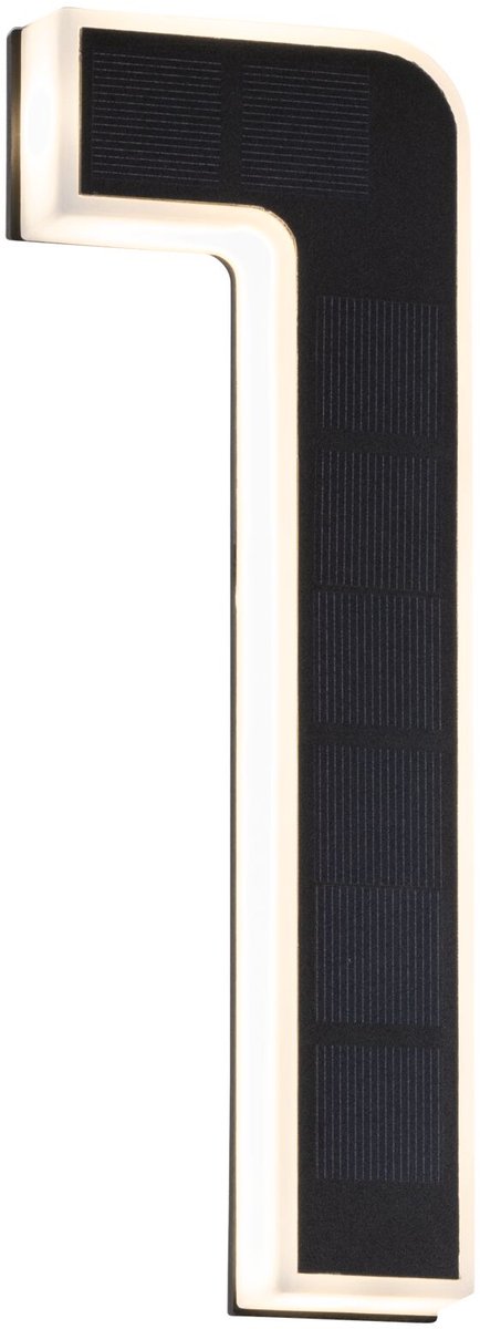 Paulmann Solar-LED-Hausnummernbeleuchtung inkl. austauschbarer Akku Nummer 1 IP44 3000k 6lm schwarz