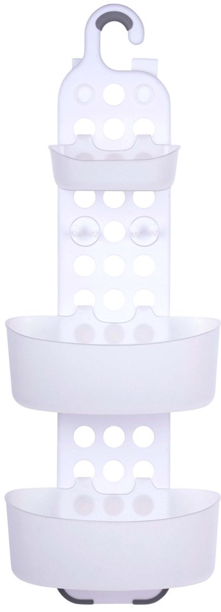 Hängendes Duschregal Alpina – 71 x 25 cm – Duschregal ohne Bohren – verstellbare Schubladen – weiß