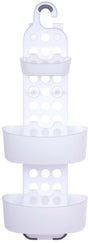 Hängendes Duschregal Alpina – 71 x 25 cm – Duschregal ohne Bohren – verstellbare Schubladen – weiß