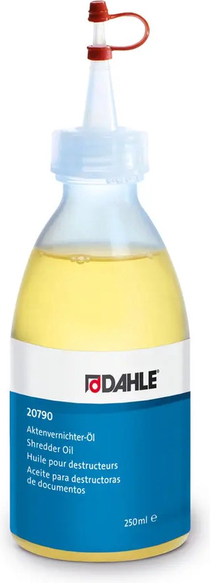 Dahle 20790 – Schmieröl für Aktenvernichter – auf pflanzlicher Basis – sicher in der Anwendung – 250-ml-Flasche