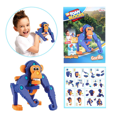 Toi-toys Bastelpuzzle Affe Junior 25,8 cm blau 59-teilig