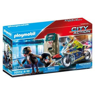Playmobil City Action - Polizeimotorrad: Verfolgung des Geldräubers, Konstruktionsspielzeug (70572)