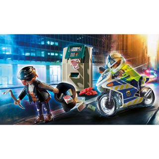 Playmobil City Action - Polizeimotorrad: Verfolgung des Geldräubers, Konstruktionsspielzeug (70572)