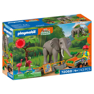 Playmobil Tiere Freunde Elefant mit Tierpfleger | Zoo-Spielzeugset mit 4 Tieren und Gehegezubehör | für Kinder ab 4 Jahren | 72068