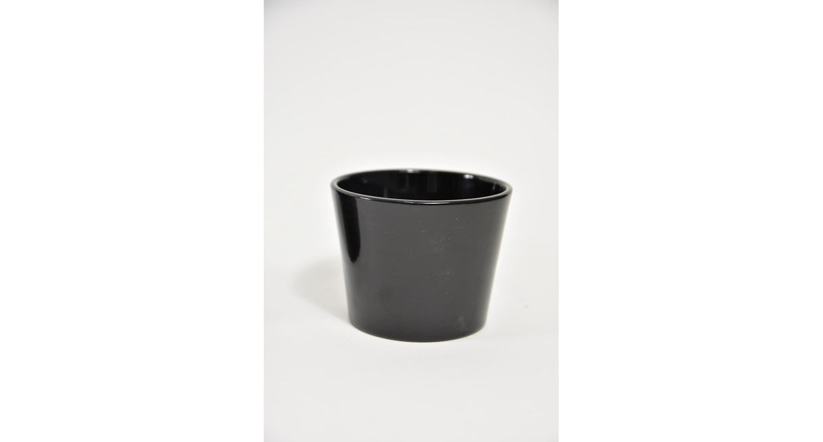 Konische pot zwart glans 12 cm serie 440