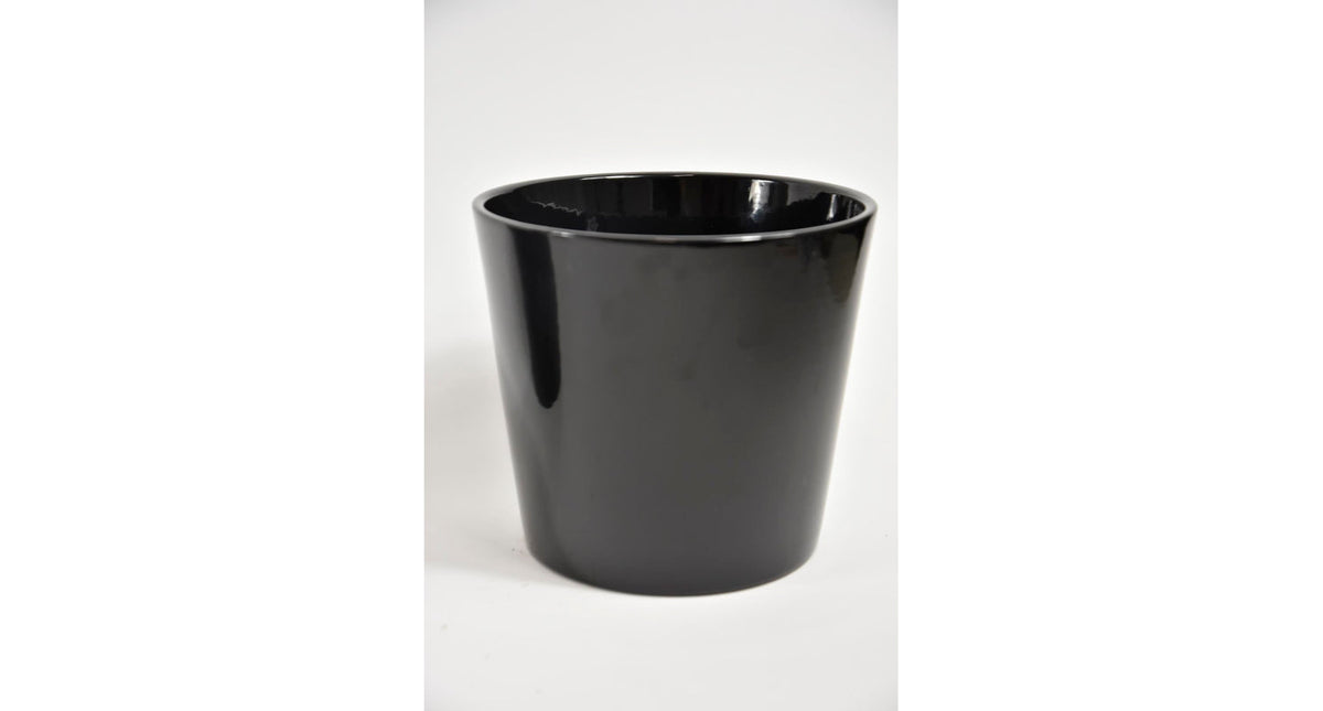 Konische pot zwart glans 23 cm serie 440